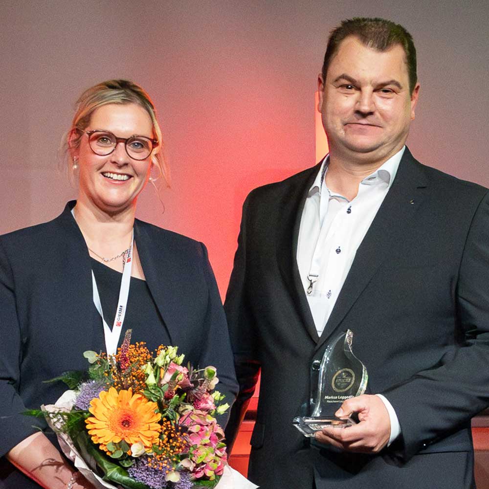 Markus Leggedör mit seiner Frau Bärbel bei der Preisverleihung zum Fleischer des Jahres 2025